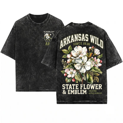 Arkansas State Flower Apple Blossom Travel Gift Unisex Wash T-Shirt