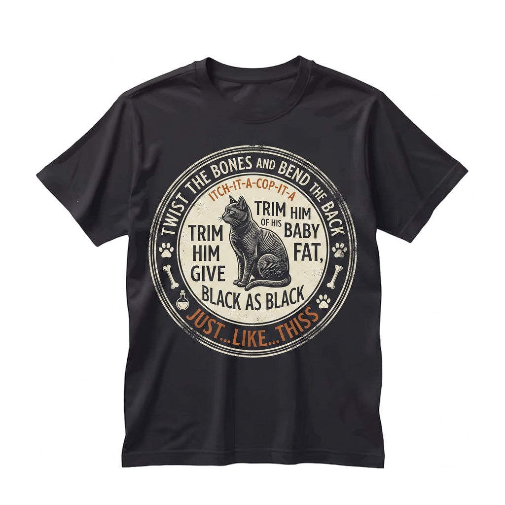 Twist The Bones Halloween Black Cat Witch Spell Spooky Apparel Gift Unisex TShirt