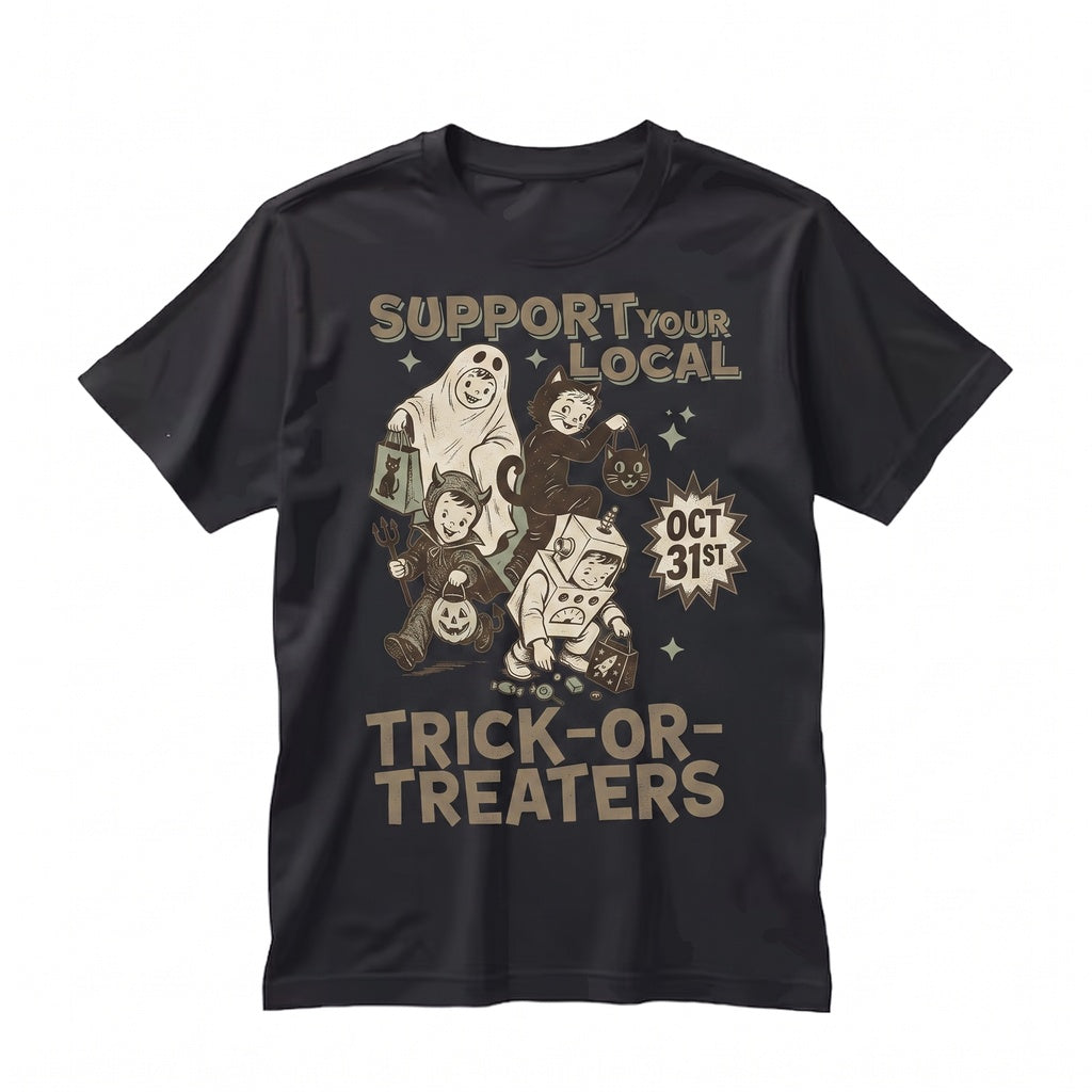 Support Your Local Trick Or Treaters Halloween Graphic Spooky Autumn Apparel Unisex TShirt