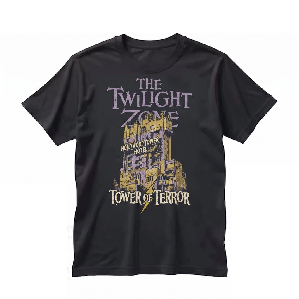Retro Mystery Elevator Theme Park Destination Front Back Graphic Apparel Unisex TShirt