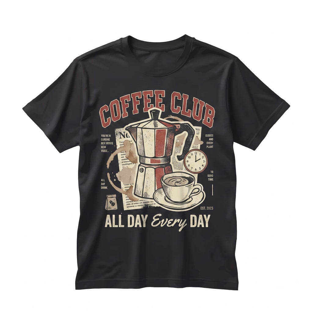 Vintage Coffee Club Lover Morning Brew Barista Cafe Graphic Gift Unisex TShirt