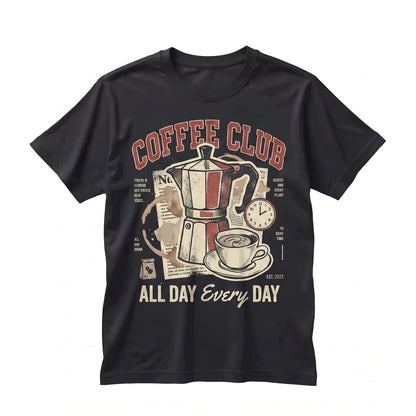 Vintage Coffee Club Lover Morning Brew Barista Cafe Graphic Gift Unisex TShirt