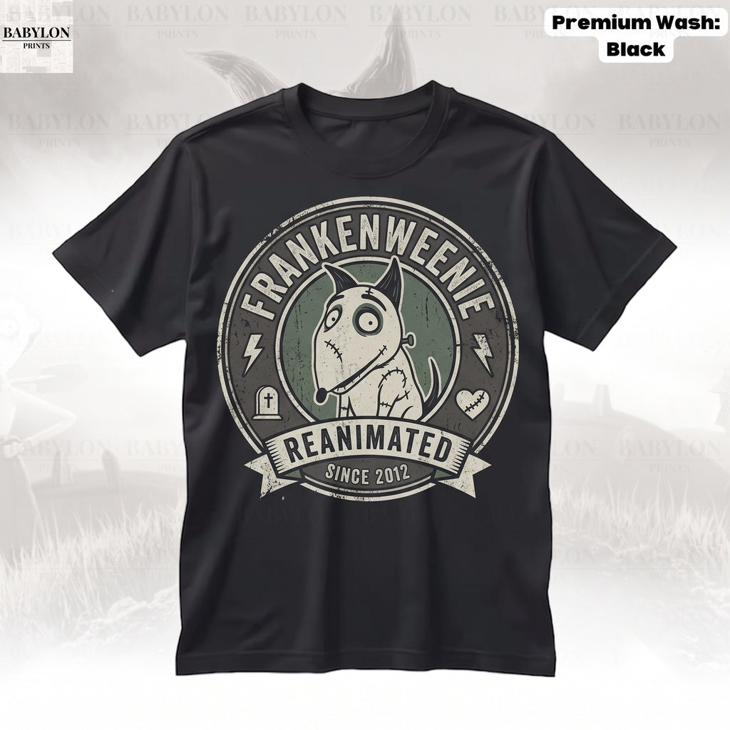 Oversized Frankenweenie Sparky Dog Spooky Theme Park Not So Scary Party Graphic Vintage Halloween Unisex TShirt