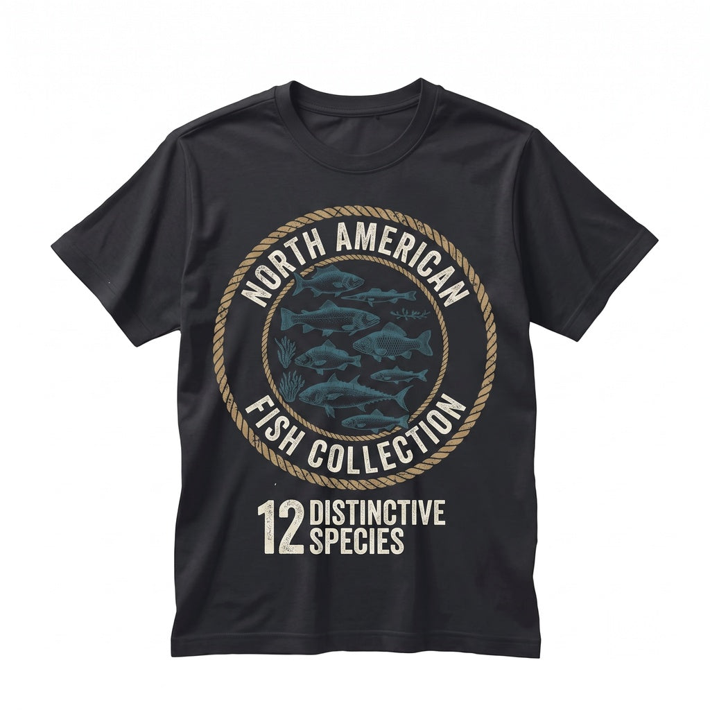Vintage Fish Species Chart Retro Fisherman Angler Graphic Apparel, Unisex TShirt