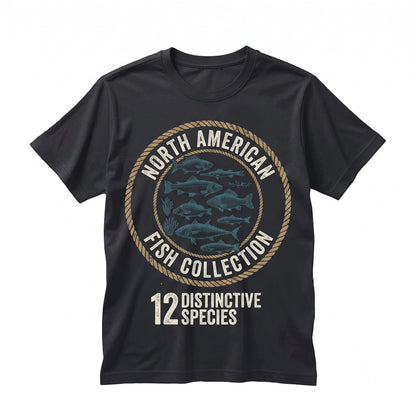 Vintage Fish Species Chart Retro Fisherman Angler Graphic Apparel, Unisex TShirt