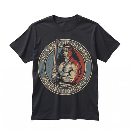 Vintage Retro Cimmerian Warrior Fantasy Sword Graphic Print Cotton Unisex TShirt