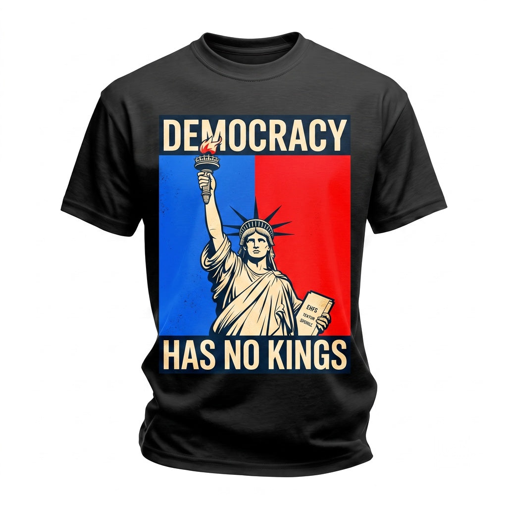 Democracy Has No Kings Statue of Liberty Protest Graphic Unisex TShirt