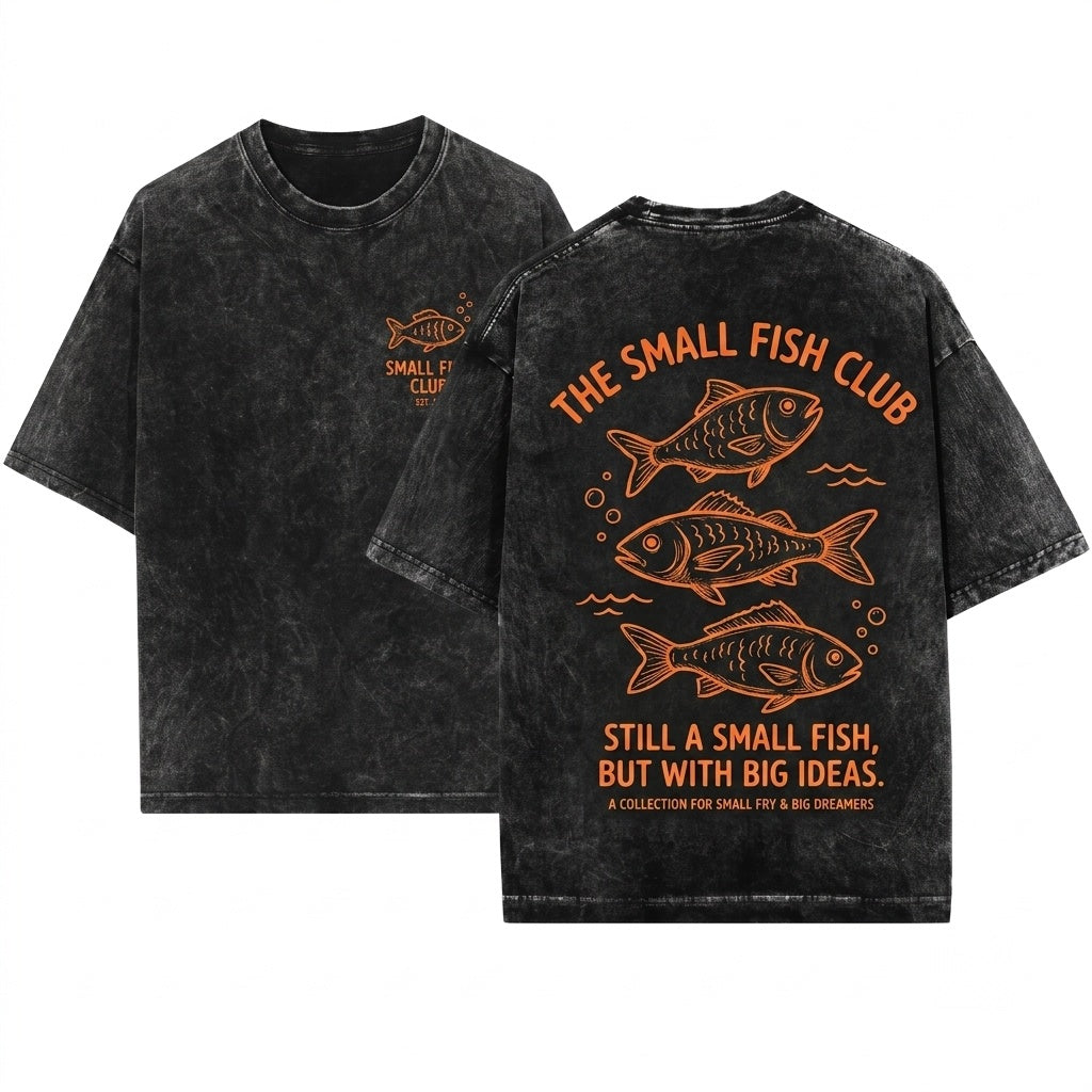 Summer Coastal Ocean Fish Graphic Beach Vintage Unisex Wash T-Shirt