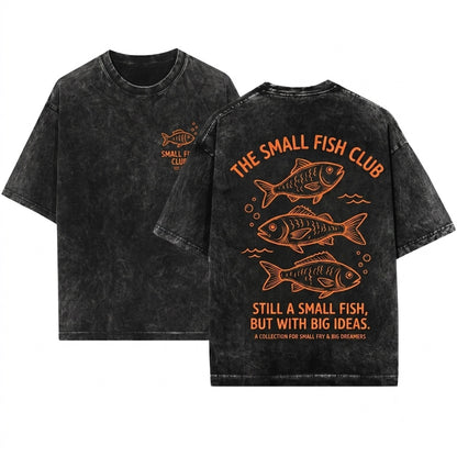Summer Coastal Ocean Fish Graphic Beach Vintage Unisex Wash T-Shirt