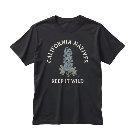California Native Larkspur Botanical Floral Retro Boxy Graphic Granola Girl Aesthetic Top Unisex TShirt