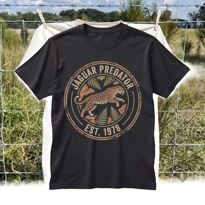 Vintage Leopard Graphic Jungle Predator Wildlife Retro Safari Adventure Nature Animal Gift Unisex TShirt
