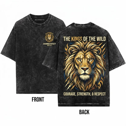 Vintage Wildlife King Jungle Safari Lion Lover Graphic Unisex Wash T-Shirt