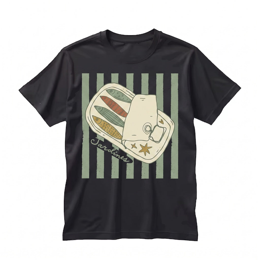 Vintage Sardines Fish Graphic Seafood Tin Coastal Aesthetic Unisex TShirt