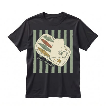 Vintage Sardines Fish Graphic Seafood Tin Coastal Aesthetic Unisex TShirt