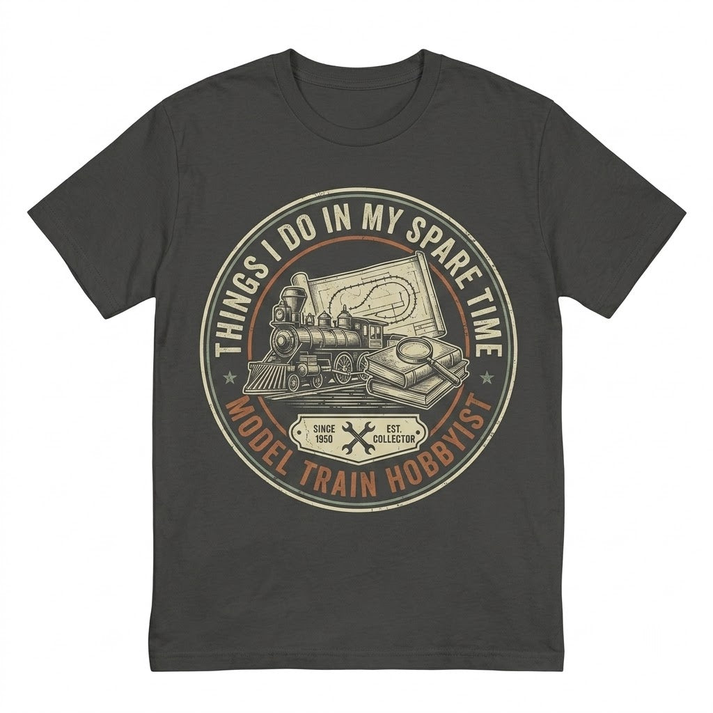 Things I Do In My Spare Time Funny Model Train Railroad Hobbyist Graphic Unisex TShirt