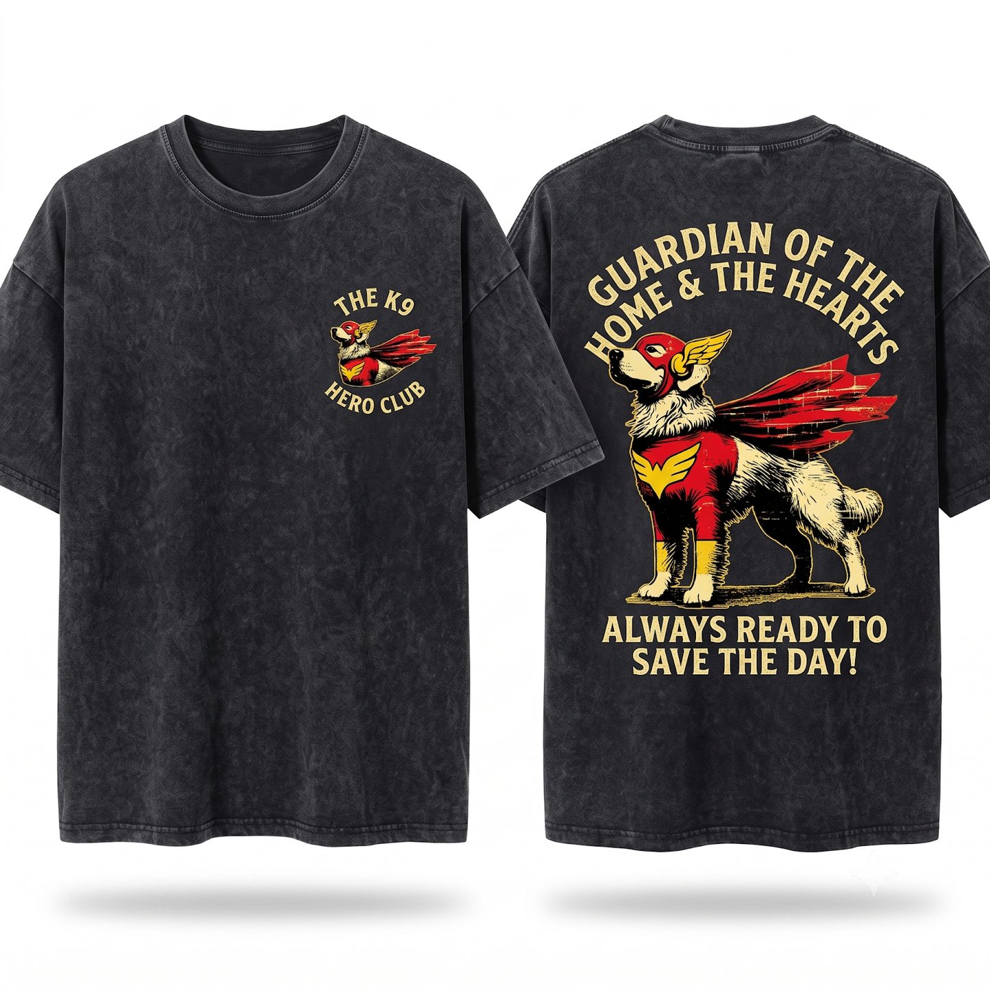 Funny Golden Retriever Superhero Tee Cute Goldie Dog Comic Fans Gift Nerdy Pet Humor Graphic Unisex Heavyweight Garment-Dyed T-Shirt