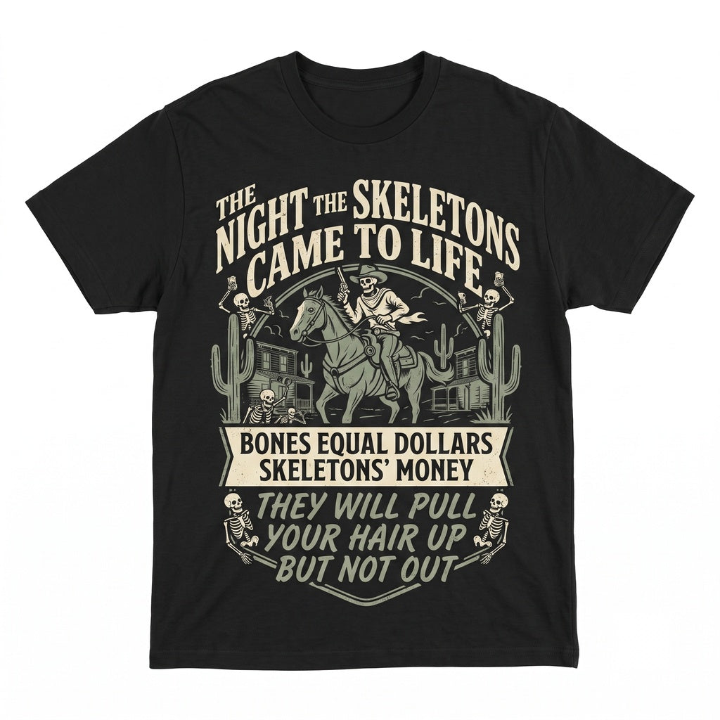 Night The Skeletons Came To Life Bones Money Graphic Black Comedy Tim Robinson Unisex TShirt