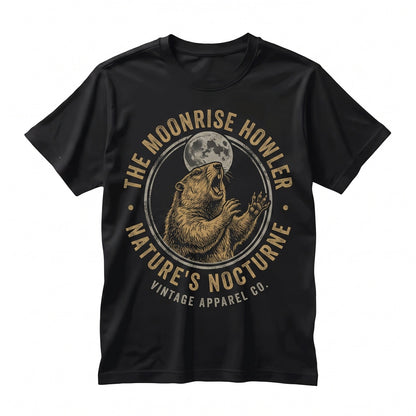 Three Marmot Moon Retro Groundhog Vintage Wildlife Cute Rodent Graphic Gift Unisex TShirt