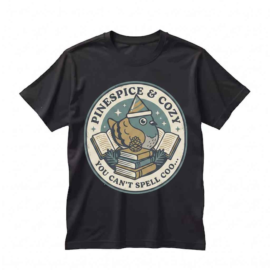 Can’t Spell Cool Without Coo Embroidered Pigeon Top, Funny Urban Bird Lover Heavyweight Graphic Apparel, Unisex TShirt