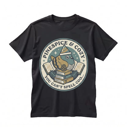 Can’t Spell Cool Without Coo Embroidered Pigeon Top, Funny Urban Bird Lover Heavyweight Graphic Apparel, Unisex TShirt