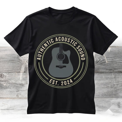 Acoustic Guitar Player Vintage Retro Graphic Tee, Music Lovers Birthday Christmas Present for Musician Guitarist Lessons Unisex