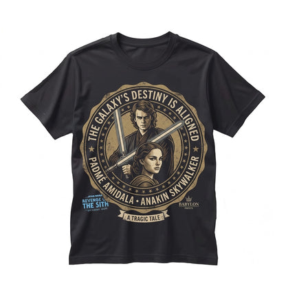 Oversized Anakin Skywalker Padme Amidala Matching Couple Graphic Sci-Fi Galactic Romance Vintage Cotton Apparel Unisex TShirt