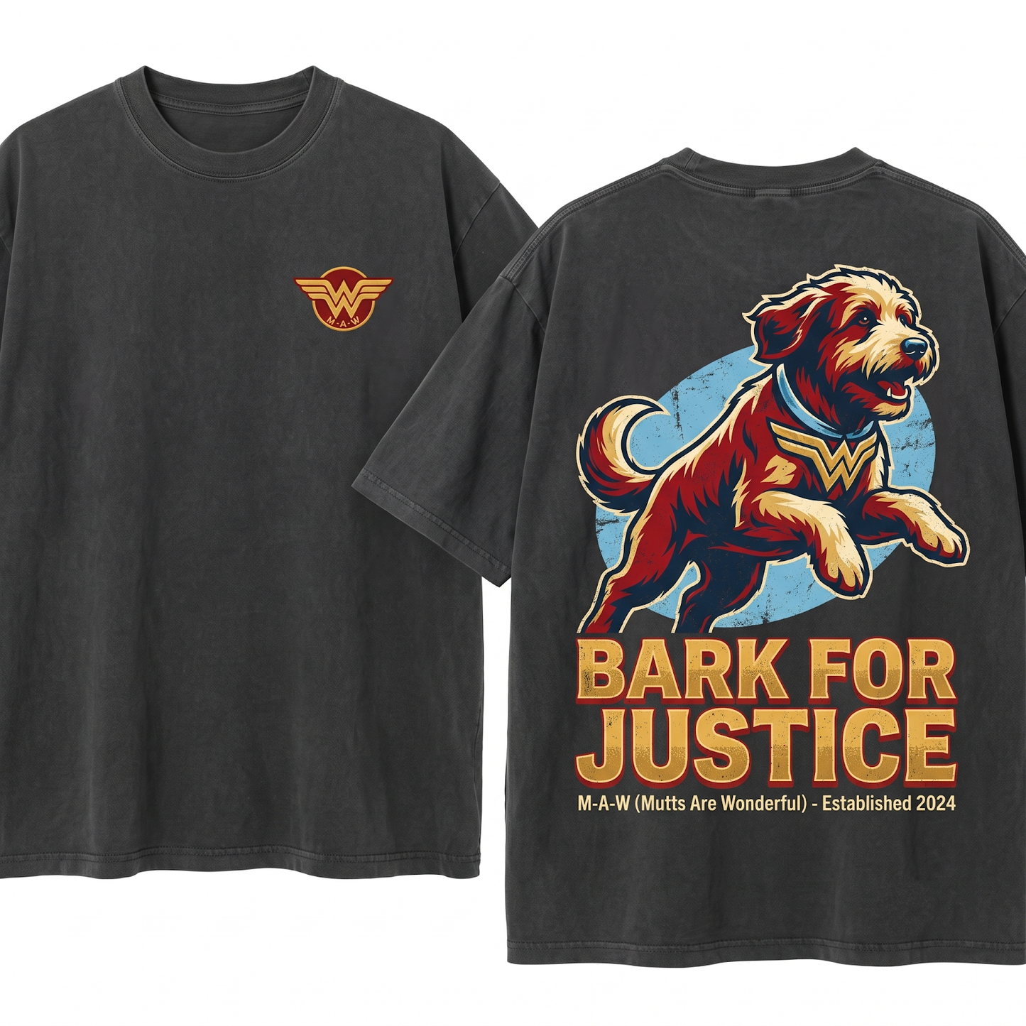 Funny Labradoodle Superhero Tee Cute Doodle Dog Comic Fans Gift Nerdy Pet Humor Graphic Unisex Heavyweight Garment-Dyed T-Shirt