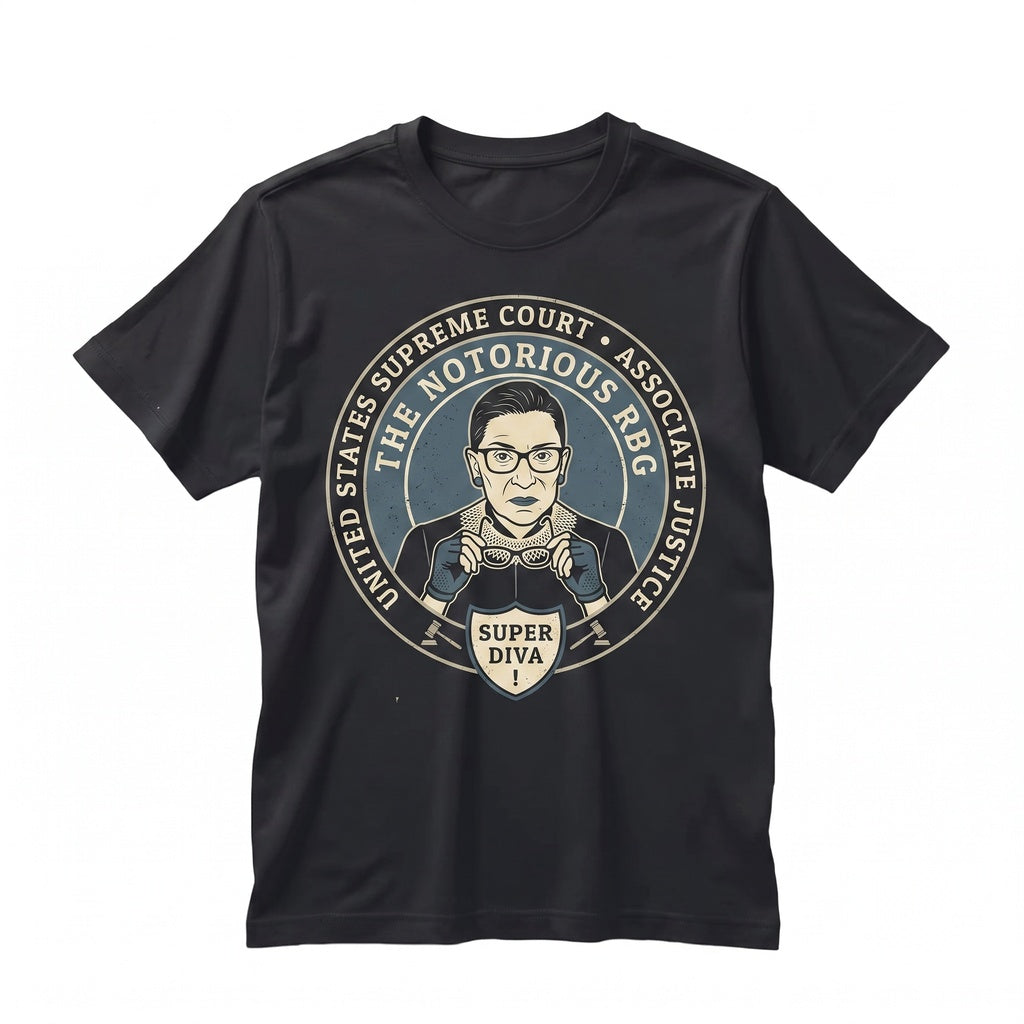 Ruth Bader Ginsburg Feminist Icon Graphic Apparel Super Diva RBG Strong Women Unisex TShirt