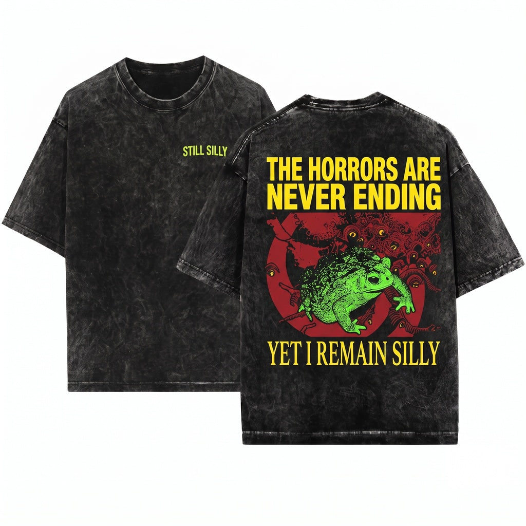The Horrors Frog Vintage Japanese Purple Unisex Wash T-Shirt