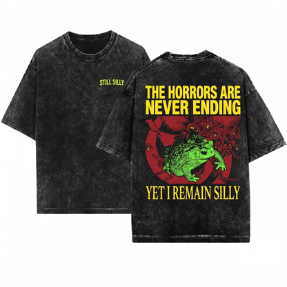 The Horrors Frog Vintage Japanese Purple Unisex Wash T-Shirt