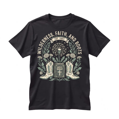 Dandelion Vintage Wildflower Indie Folk Cowgirl Boots Country Aesthetic Graphic Apparel Unisex TShirt