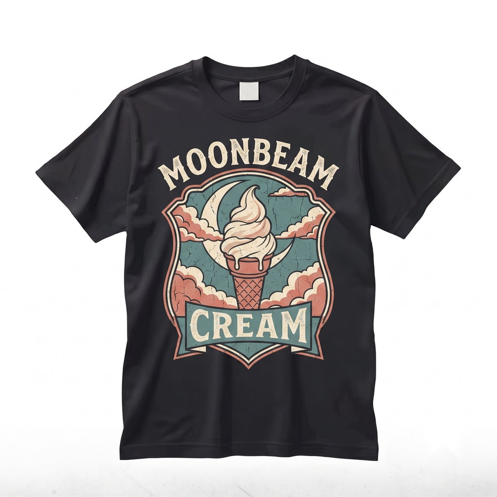 Moonbeam Celestial Ice Cream Graphic Retro Unisex TShirt