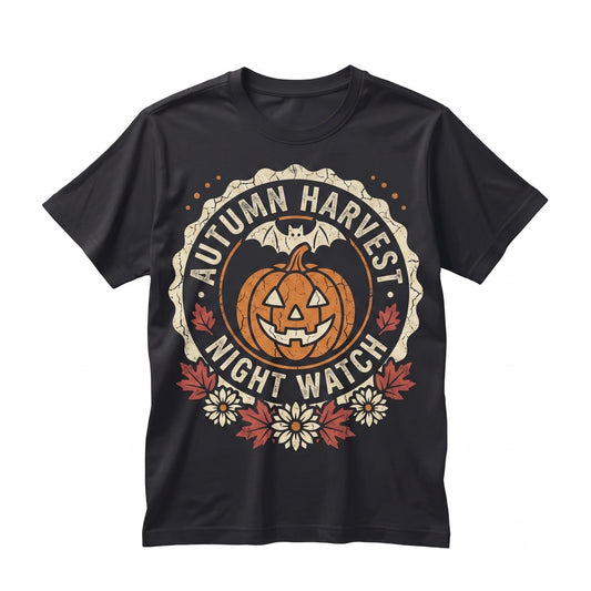 Autumn Pumpkin Harvest Moon Halloween Maple Leaf Cottagecore Thanksgiving Fall Graphic Holiday Apparel Unisex TShirt