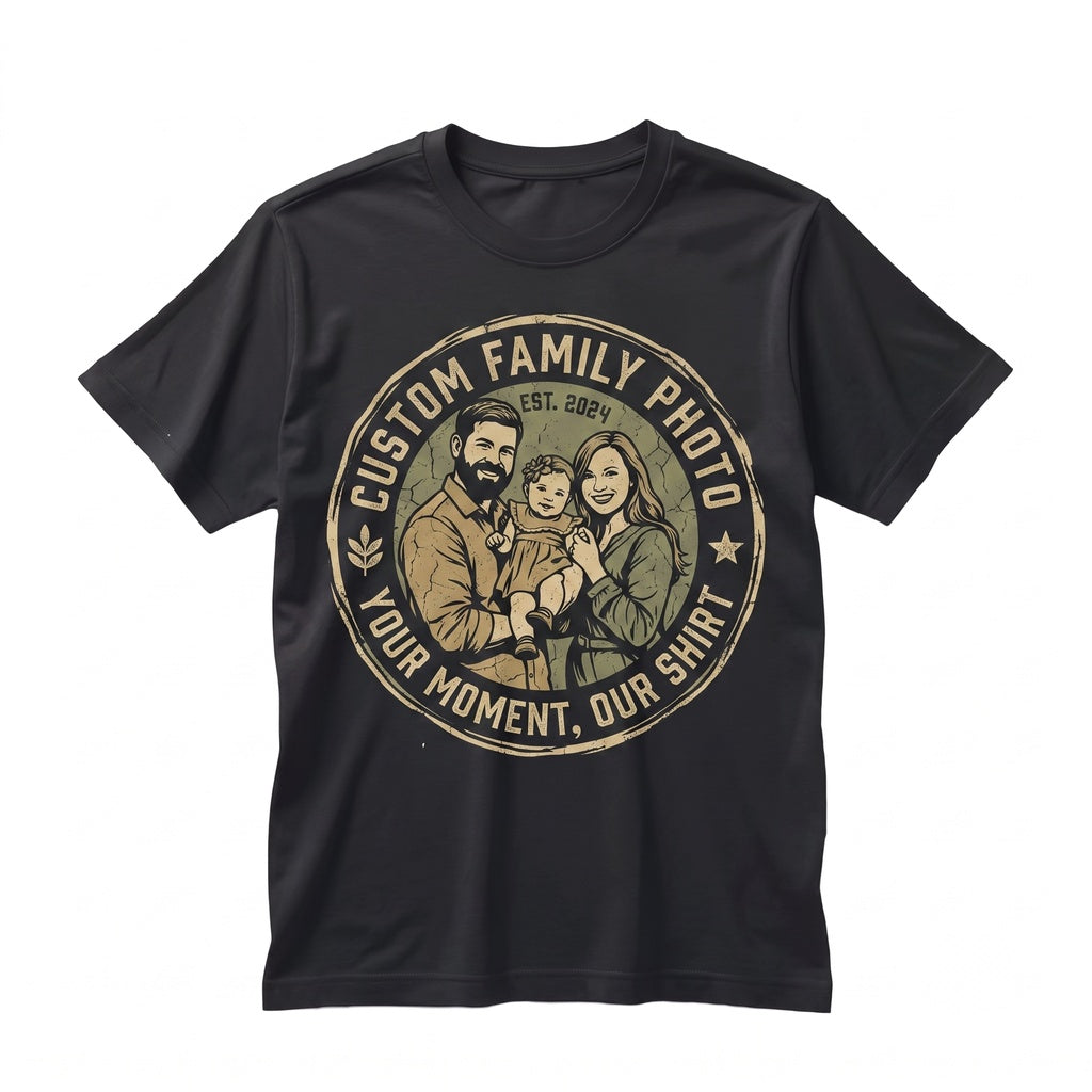 Custom Picture V-Neck Personalized Graphic Top Gift For Her Family Unisex TShirt