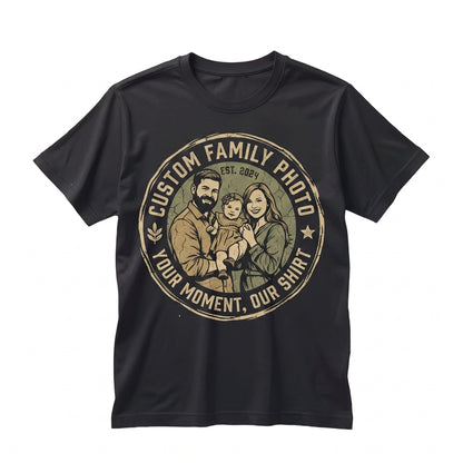 Custom Picture V-Neck Personalized Graphic Top Gift For Her Family Unisex TShirt