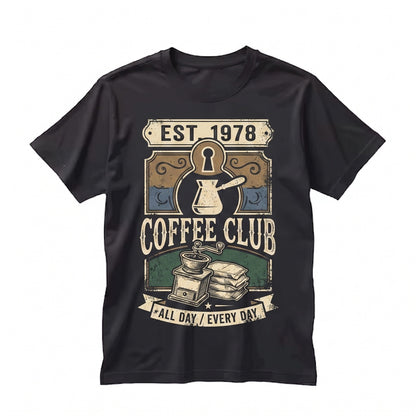 Vintage Coffee Club All Day Barista Cafe Lover Graphic Gift Unisex TShirt