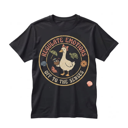 Off To Regulate Emotions Summer Goose Therapist Gift Mental Health Positivity Vibes Graphic Unisex TShirt