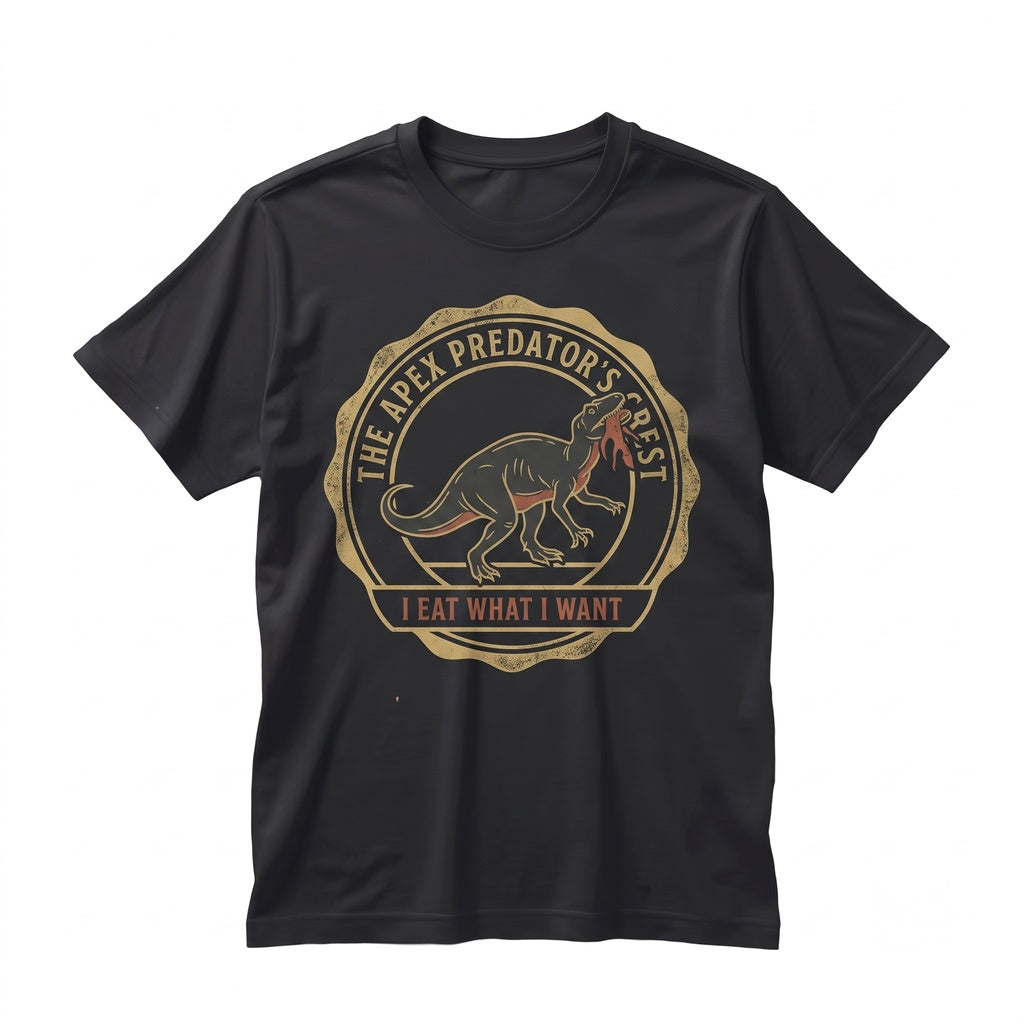 I Eat What Want Vintage Dinosaur Funny Graphic Slogan Retro Cotton Apparel Unisex TShirt