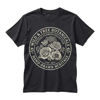 Vintage Rose Floral Botanical Garden Nature Aesthetic Engraved Graphic Gift Unisex TShirt