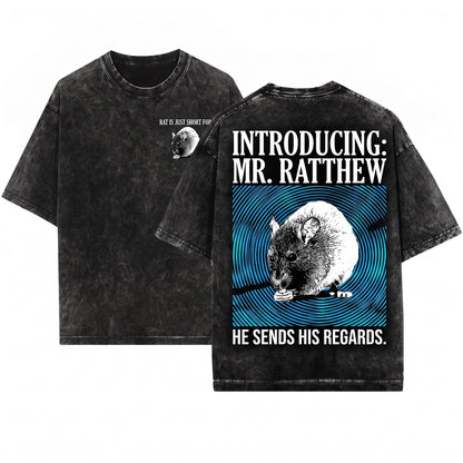 Rat Is Just Ratthew Funny Rodent Meme Graphic Humor Unisex Wash T-Shirt