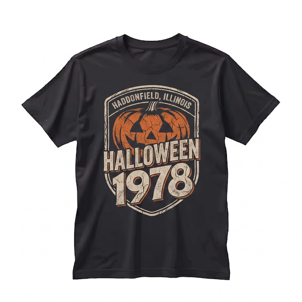 Vintage 1978 Haddonfield Horror Movie Pumpkin Retro Halloween Unisex TShirt