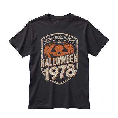 Vintage 1978 Haddonfield Horror Movie Pumpkin Retro Halloween Unisex TShirt