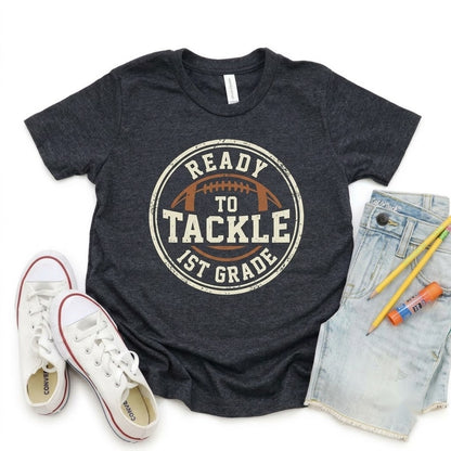 First Grade Football Back to School Sports Graphic Apparel for Kids Unisex TShirt