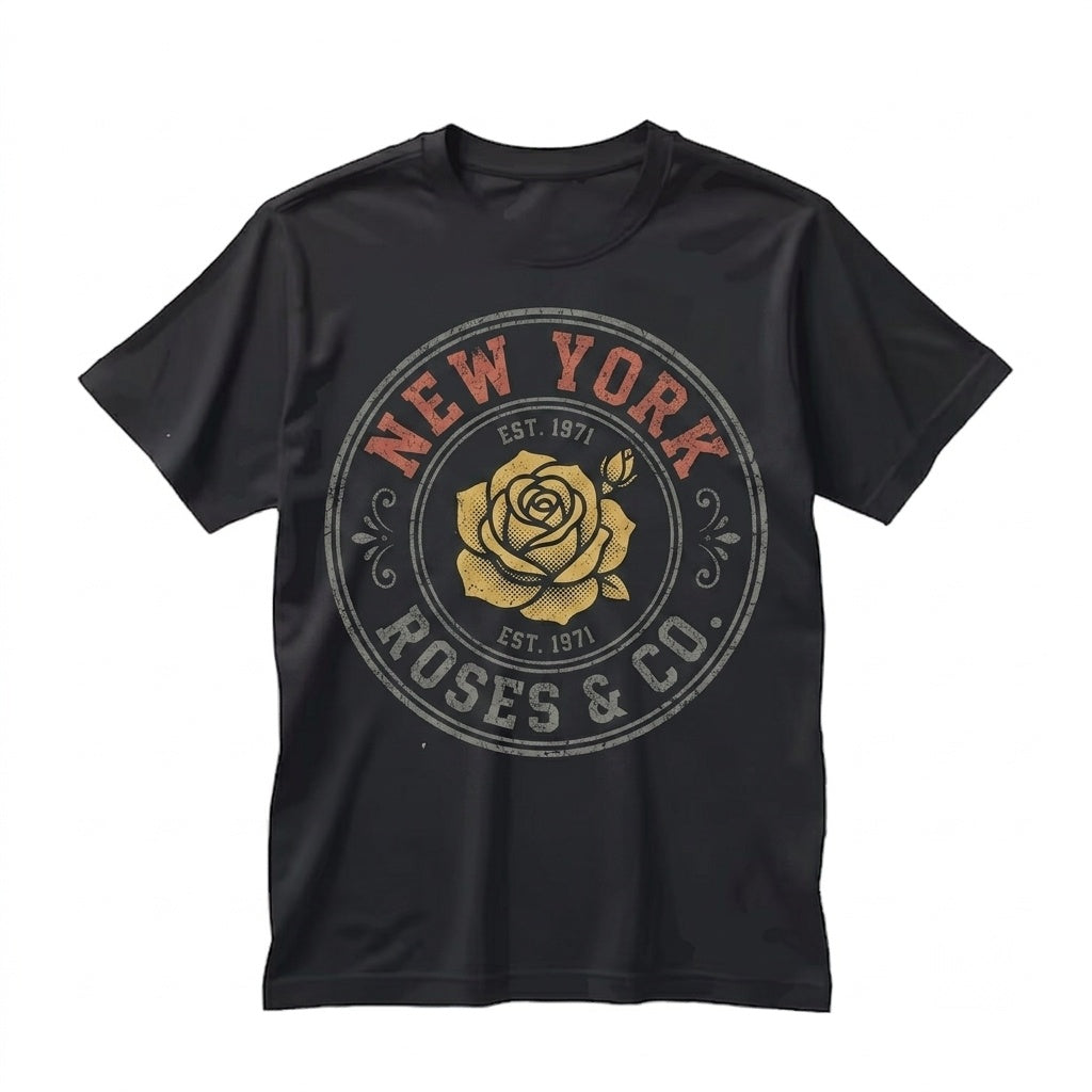 New York State Rose Floral Crewneck Botanical Travel Souvenir Apparel Unisex TShirt