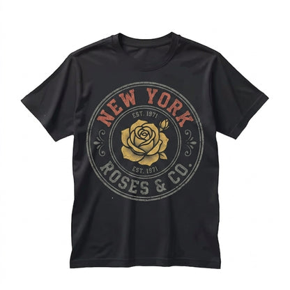New York State Rose Floral Crewneck Botanical Travel Souvenir Apparel Unisex TShirt