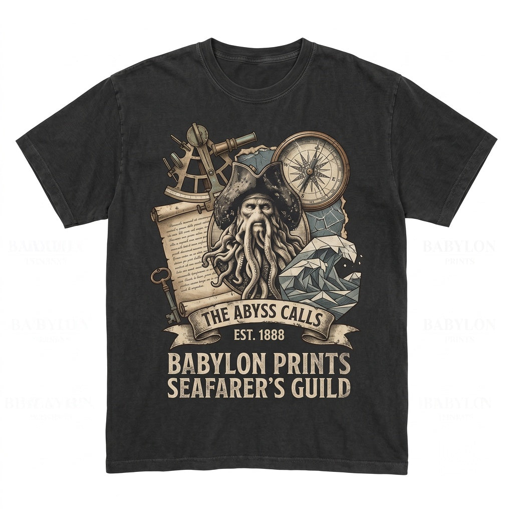 Vintage Davy Jones Theme Park Ocean Ghost Pirate Graphic Cotton Unisex TShirt