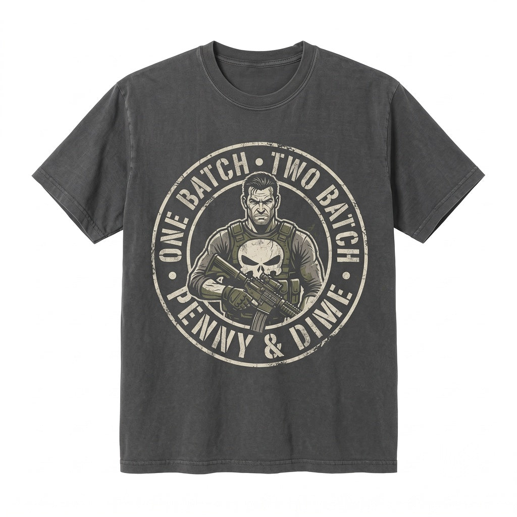 Retro Vintage Comic Skull Antihero Vigilante Double Sided Graphic Fan Gift Unisex TShirt