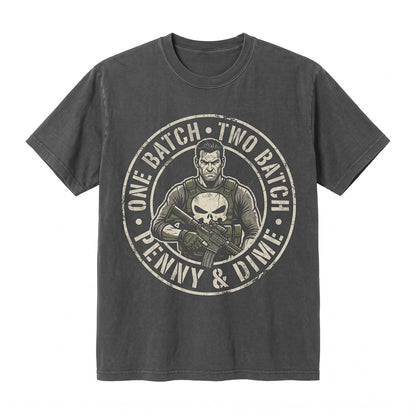 Retro Vintage Comic Skull Antihero Vigilante Double Sided Graphic Fan Gift Unisex TShirt