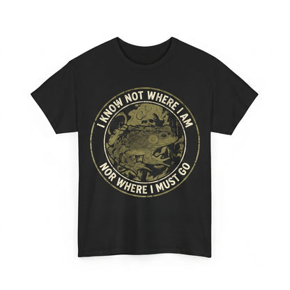 I Know Not Where Am Funny Lost Frog Graphic Humor Unisex TShirt