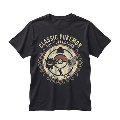 Retro Anime Collage 90s Vintage Video Game Monster Characters Graphic Unisex TShirt